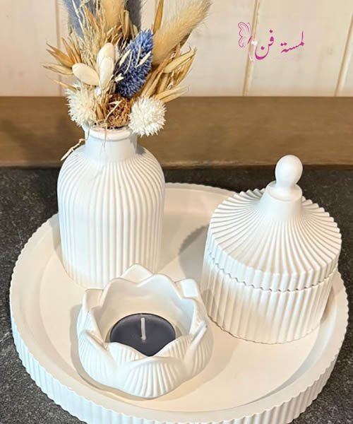 طقم صواني كونكريت يدوي أنيق